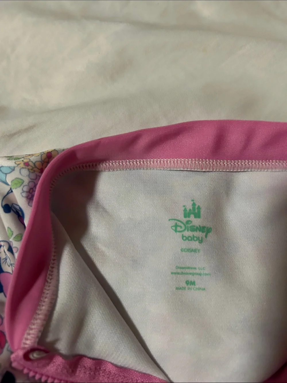 Disney 9m Baby Minnie Mouse UPF 50+ Swimsuit One-Piece - Pink & Multicolor